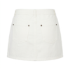 Women's Classic White Denim Mini Skirt - High Waisted A-Line Woven Cotton Skirt with 5-Pocket Styling, Versatile Casual Summer Skirt