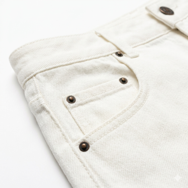 Women's Classic White Denim Mini Skirt - High Waisted A-Line Woven Cotton Skirt with 5-Pocket Styling, Versatile Casual Summer Skirt