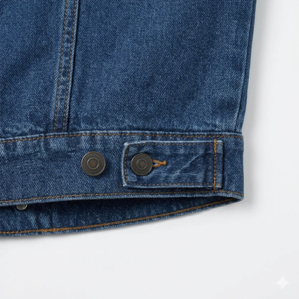 Women's Classic Trucker Denim Jacket, Dark Wash Pre-washed Blue Long Sleeve Jean Jacket, Premium Cotton Denim with Twin Chest Pockets and Adjustable Hem