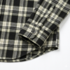 Women's Classic Black and Cream Plaid Flannel Long Sleeve Button-Down Shirt, Regular Fit Cotton Tartan Casual Top