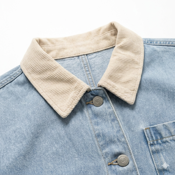 Gemini_Generated_Image_xk6qfyxk6qfyxk6q (2) Women's Oversized Light Wash Denim Shacket Jacket with Cream Sherpa Collar, Front Button-Down Cropped Jean Coat, Four-Pocket Design