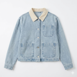 Gemini_Generated_Image_xk6qfyxk6qfyxk6q Women's Oversized Light Wash Denim Shacket Jacket with Cream Sherpa Collar, Front Button-Down Cropped Jean Coat, Four-Pocket Design
